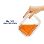 Borosil Klip n Store 370ml Rectanglular Food Storage Container with Airtght Glass Lid