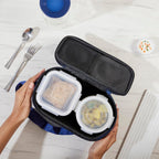 Borosil Klip n Store Universal Lunchbox | 320ml x 2 Square + 240ml x 2 Round Container Set