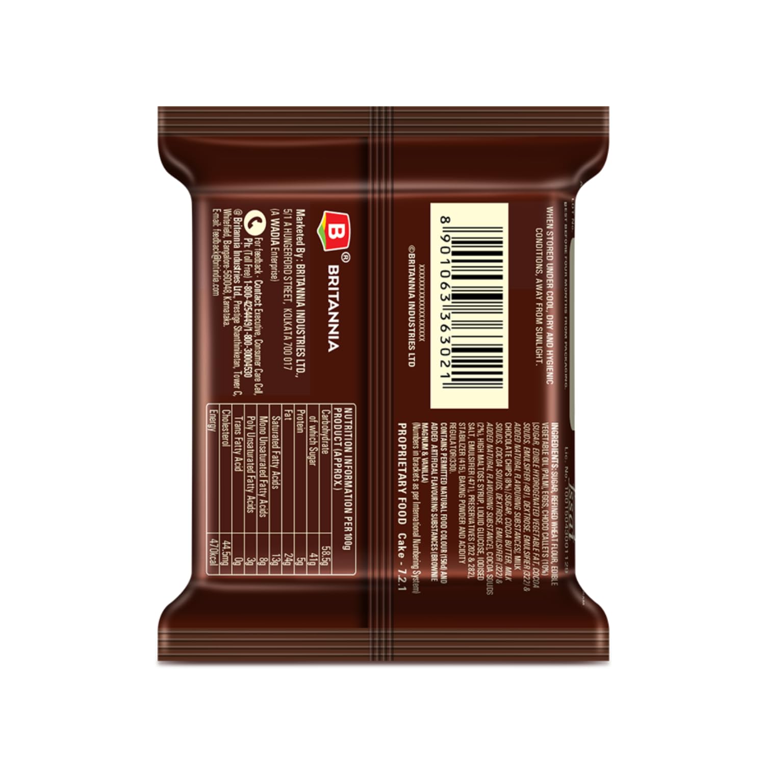 Britannia Cakes Chocolate Brownie Pouch, 40 g