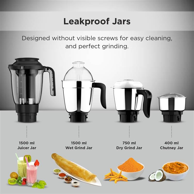 Butterfly Jet Elite 750 Watts Mixer Grinder with 4 Jars