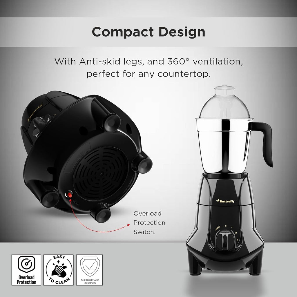 Butterfly Jet Elite 750 Watts Mixer Grinder with 4 Jars
