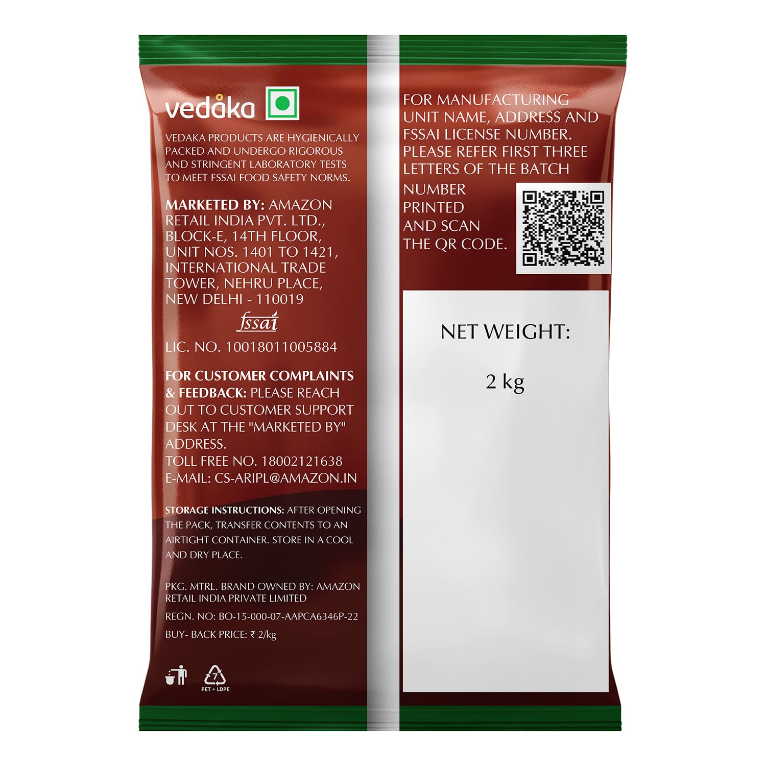 Vedaka Unpolished Mixed Dal 2 Kg