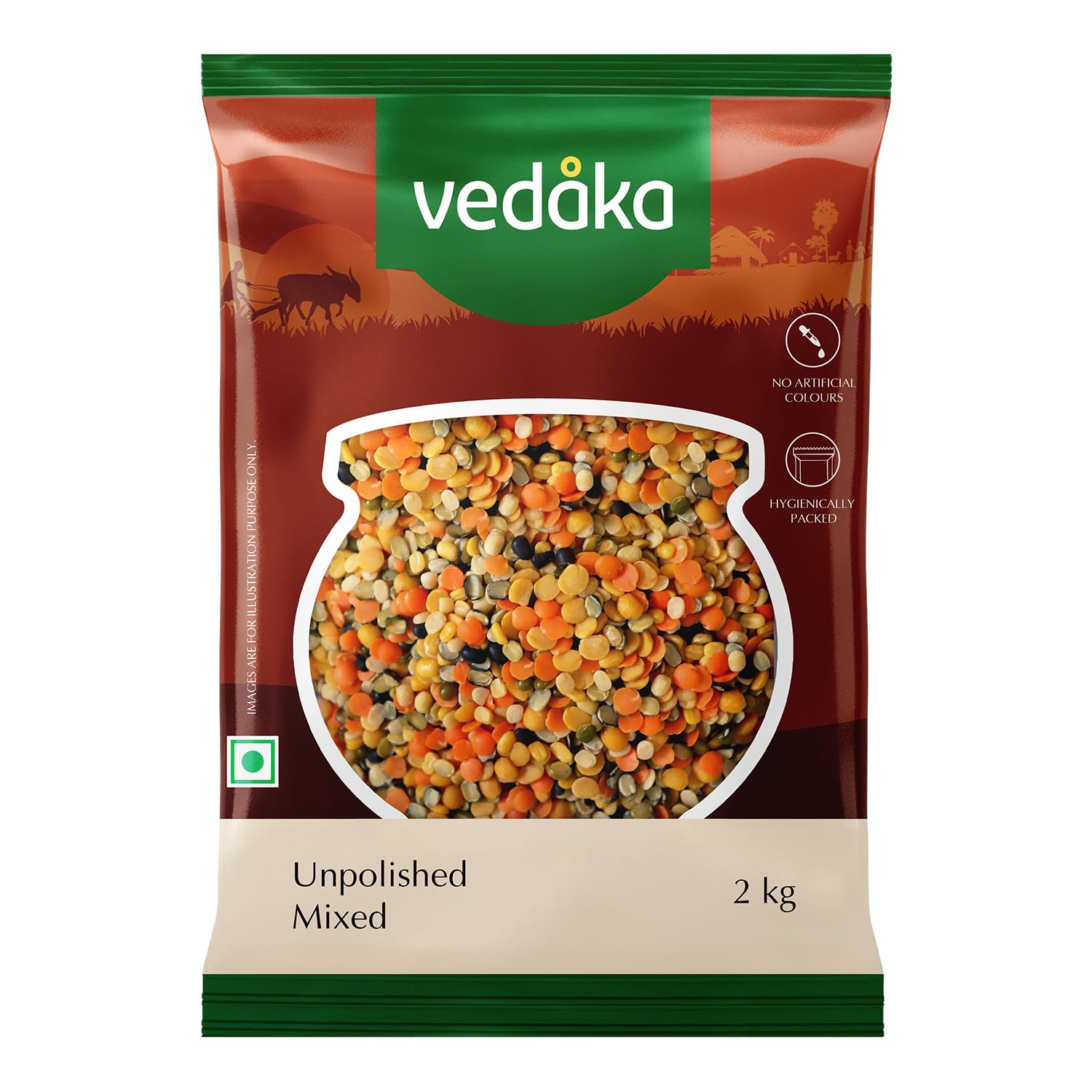 Vedaka Unpolished Mixed Dal 2 Kg