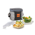 CELLO Glassy Square Lunch Box Set of 2 Pcs (320ml x 2) with Jacket For Office, Transparent