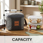 CELLO Glassy Square Lunch Box Set of 2 Pcs (320ml x 2) with Jacket For Office, Transparent