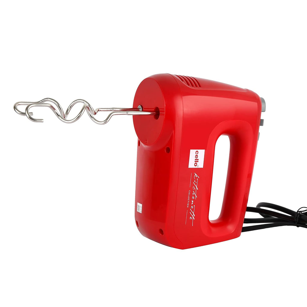 CELLO Supreme Hand Beater Mixer 400 Watts Black |Turbo Function, 6 Speed Setting 2 Year Warranty