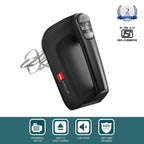 CELLO Supreme Hand Beater Mixer 400 Watts Black |Turbo Function, 6 Speed Setting 2 Year Warranty