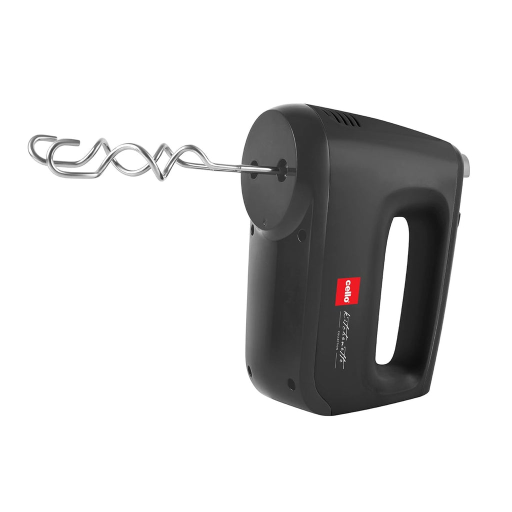CELLO Supreme Hand Beater Mixer 400 Watts Black |Turbo Function, 6 Speed Setting 2 Year Warranty