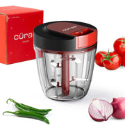 CÜRAA ChopLab Lite Manual Vegetable Chopper for Kitchen Use  900ml (Red)