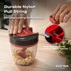CÜRAA ChopLab Lite Manual Vegetable Chopper for Kitchen Use  900ml (Red)