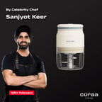CÜRAA ChopLab Neo USB Vegetable Chopper for Kitchen Use 250ml (Beige)