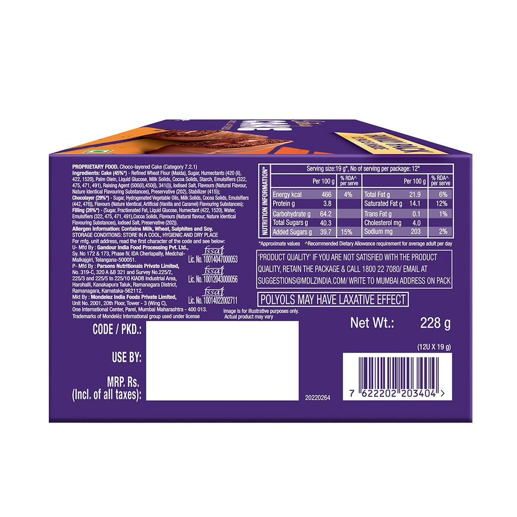 Cadbury ChocLayered Cake Minion Pack, 228 g