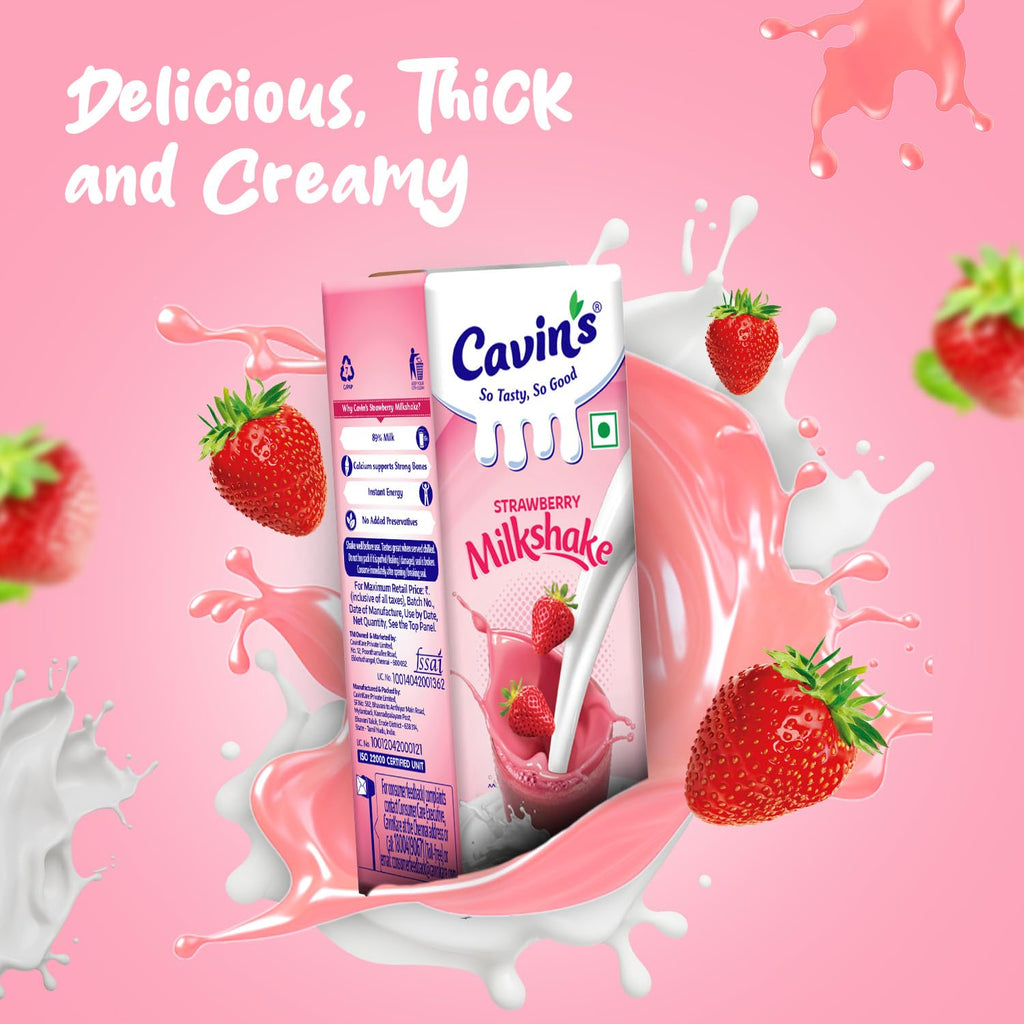 Cavin's Strawberry Milkshake 180ml