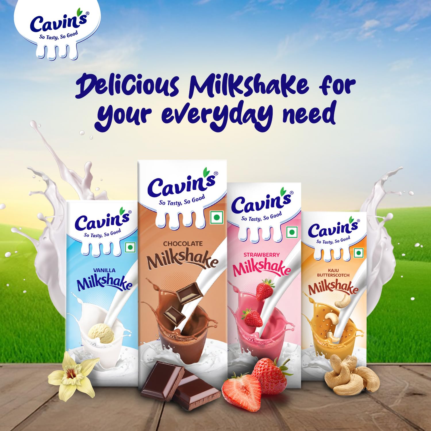 Cavin's Strawberry Milkshake 180ml