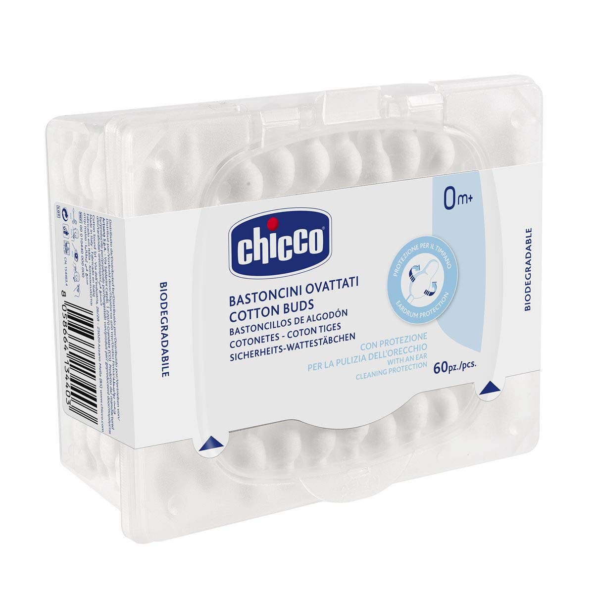 Chicco Cotton Buds 60 Pcs (With Ear Drum Protection)