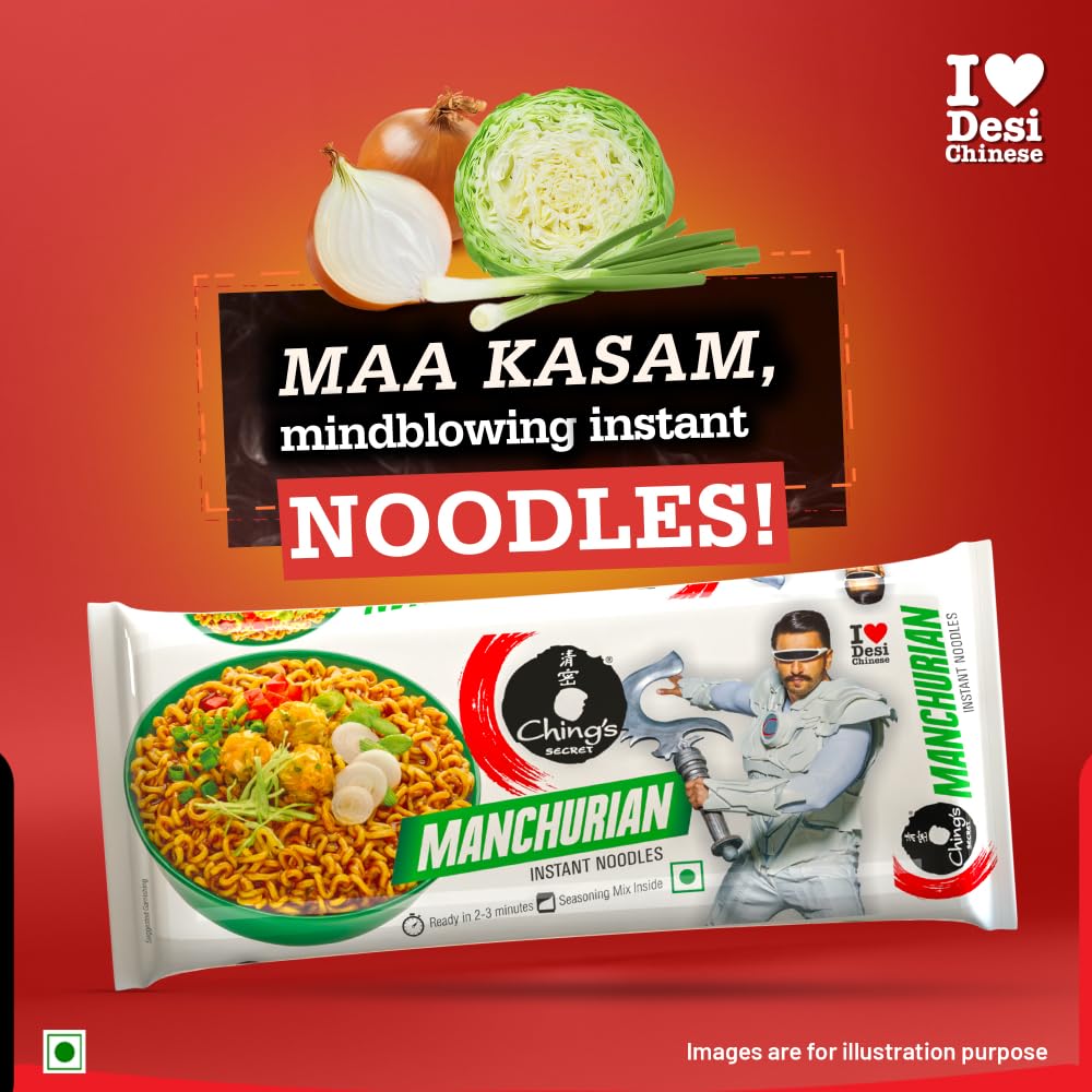Ching’s Secret Manchurian Instant Noodles, Desi Chinese Noodles, Vegetarian, 240g