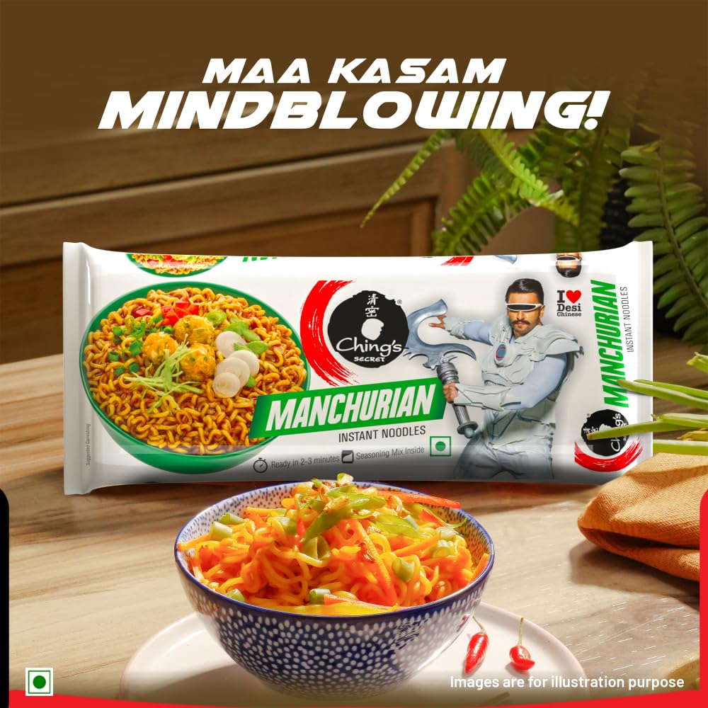 Ching’s Secret Manchurian Instant Noodles, Desi Chinese Noodles, Vegetarian, 240g