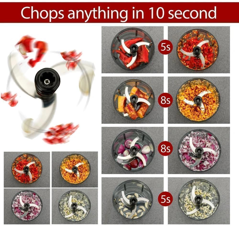 Chopper for Kitchen Use 1100 ML, Push Chopper with 6 Blades