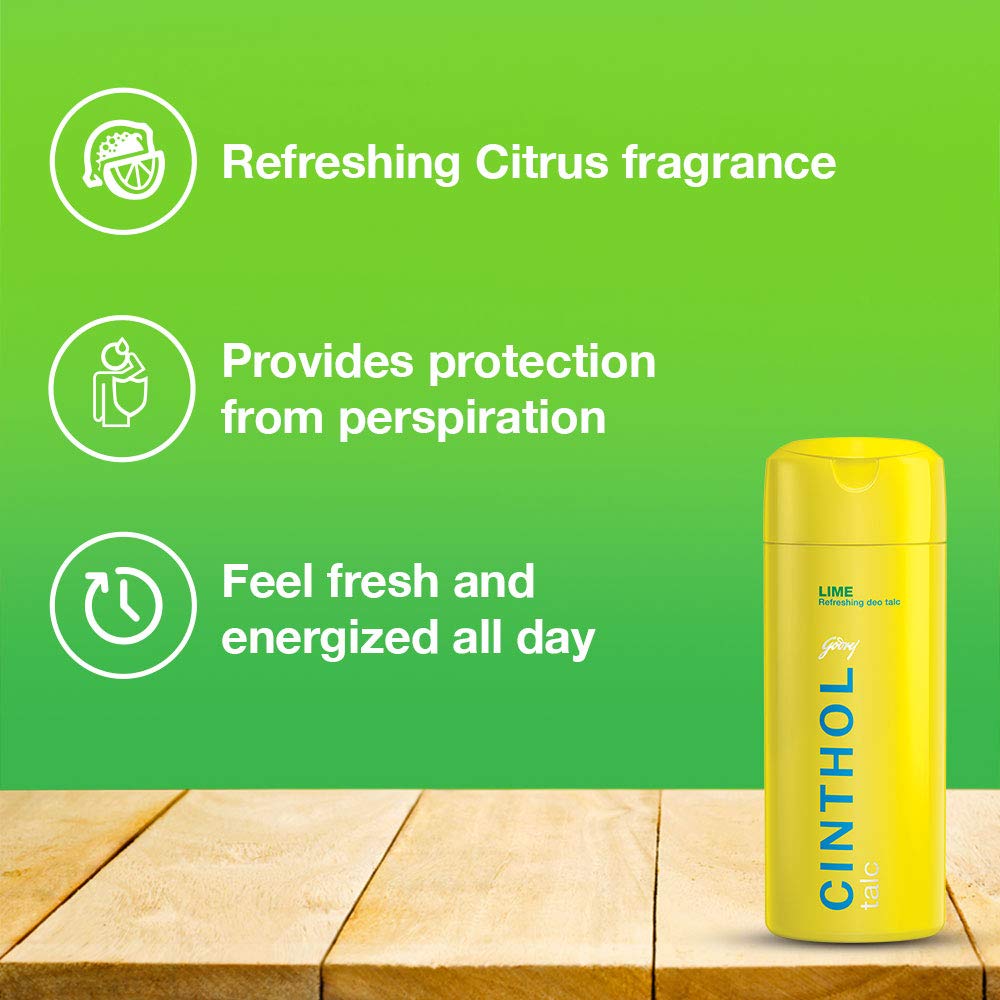 Cinthol Godrej Lime Talcum Powder Pack of 1, 300 Gms