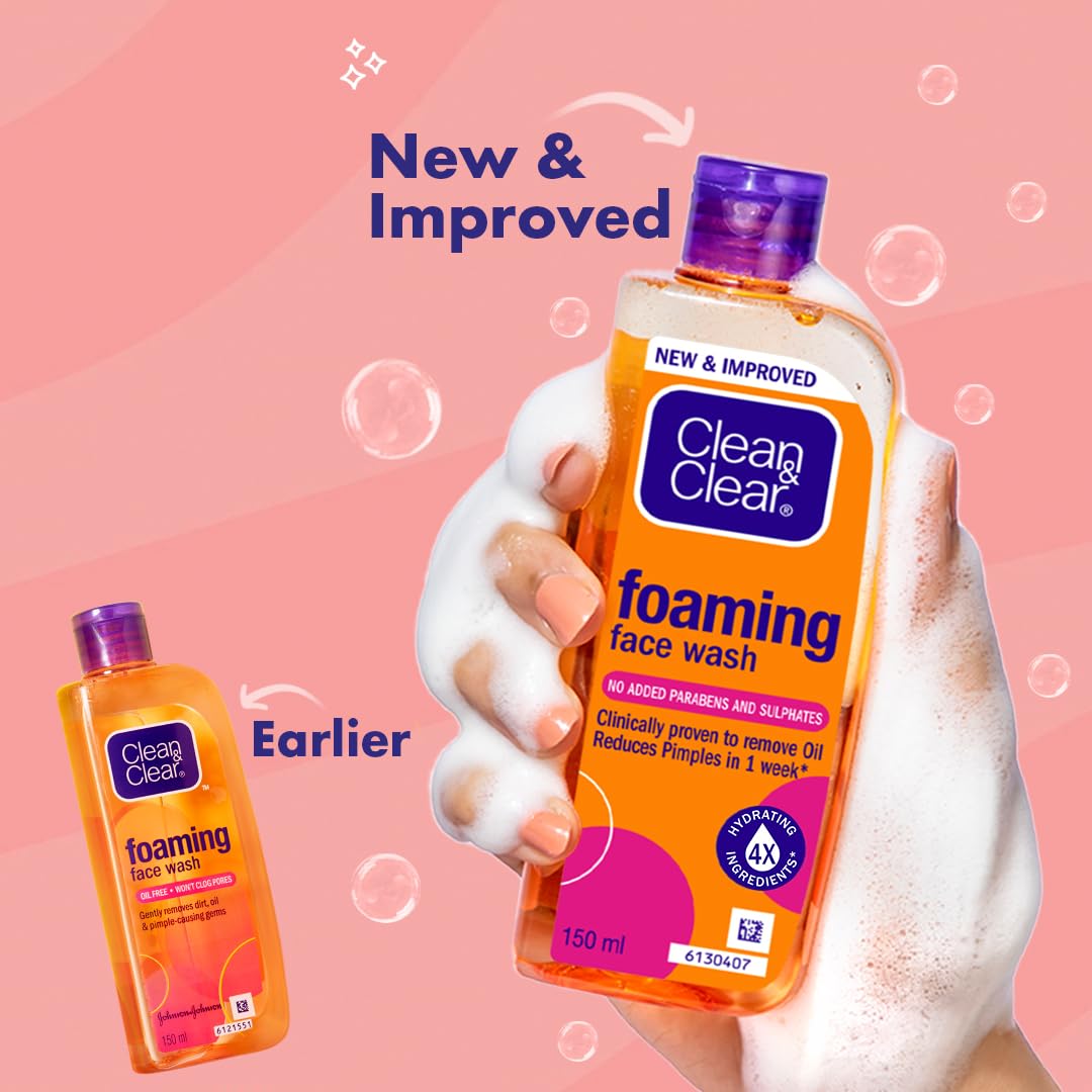 Clean & Clear Foaming Facewash for Oily Skin, Brown, 240ml