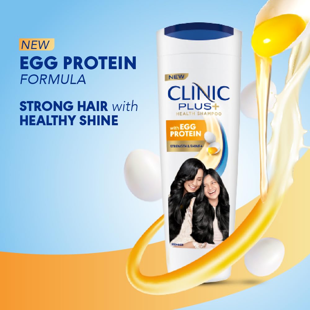 Clinic Plus Strength & Shine Shampoo with Egg Protein for Strength 340 ml