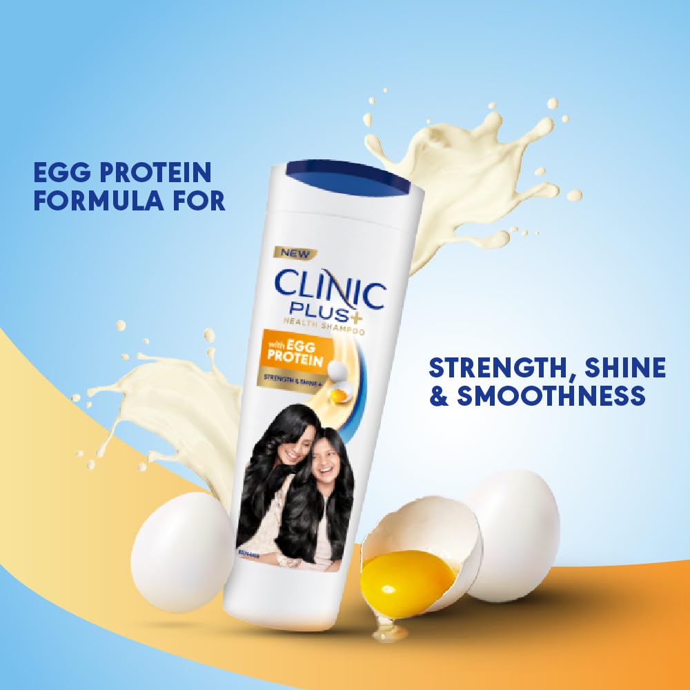 Clinic Plus Strength & Shine Shampoo with Egg Protein for Strength 340 ml