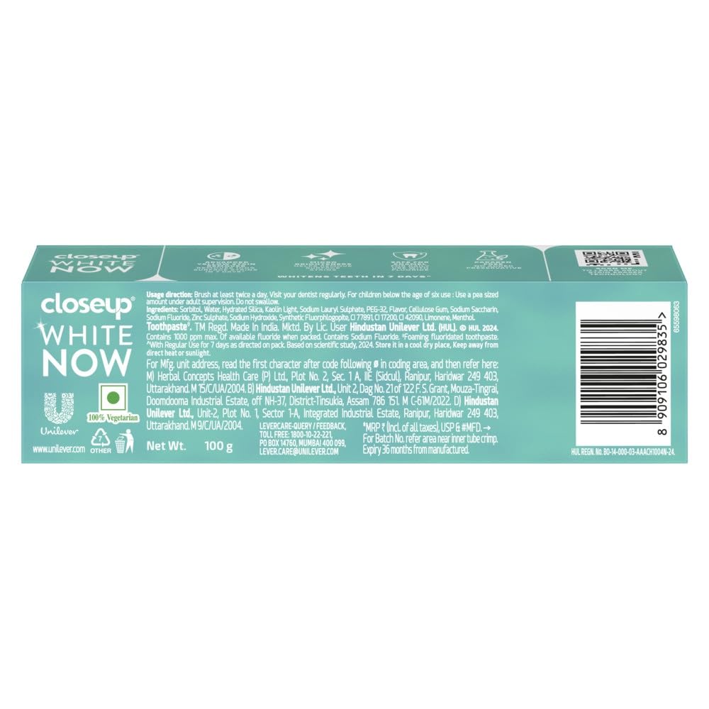 Close Up White Now Stain Eraser toothpaste for Teeth Whitening 100 gram