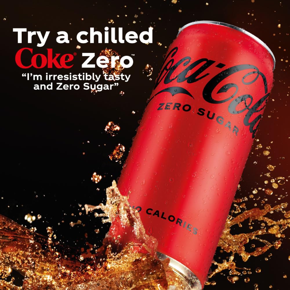 Coca-Cola Zero Sugar, No Calories Soft Drink Can, 300 Ml