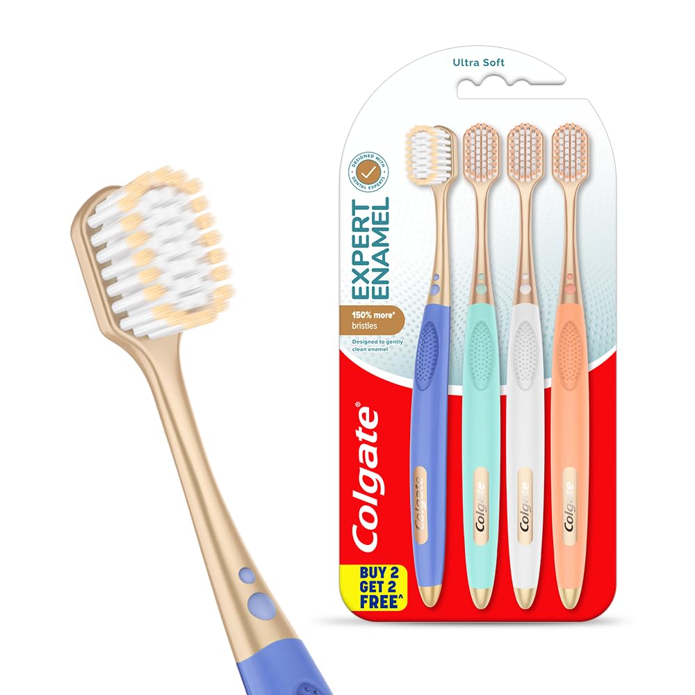 Colgate Gentle Enamel Ultra Soft Bristles Manual Toothbrush 4pcs buy 2 get 2 free