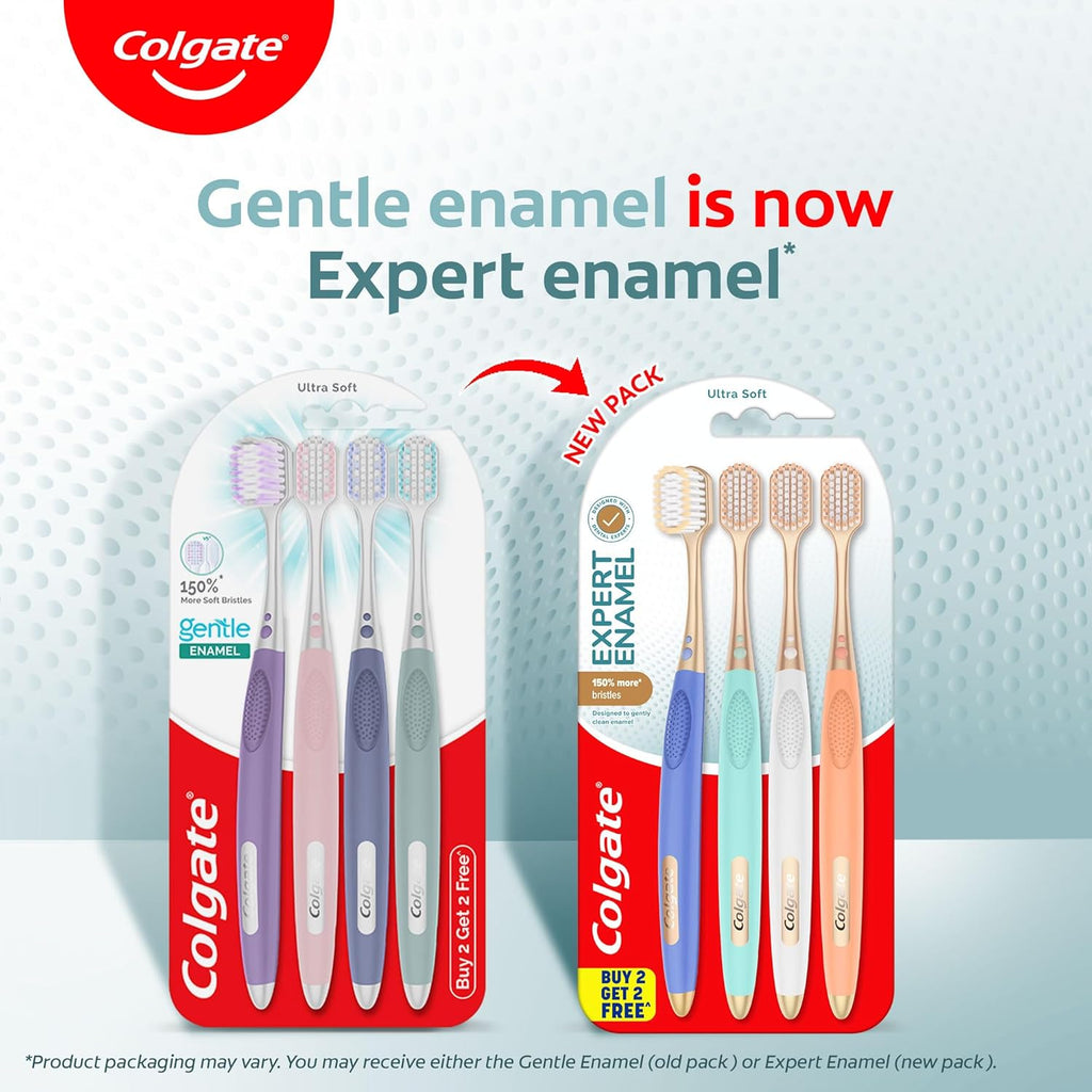 Colgate Gentle Enamel Ultra Soft Bristles Manual Toothbrush 4pcs buy 2 get 2 free