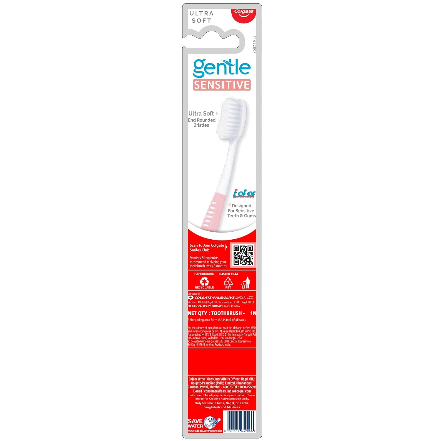 Colgate Gentle Sensitive Ultra Soft Tooth Brush, White-blue