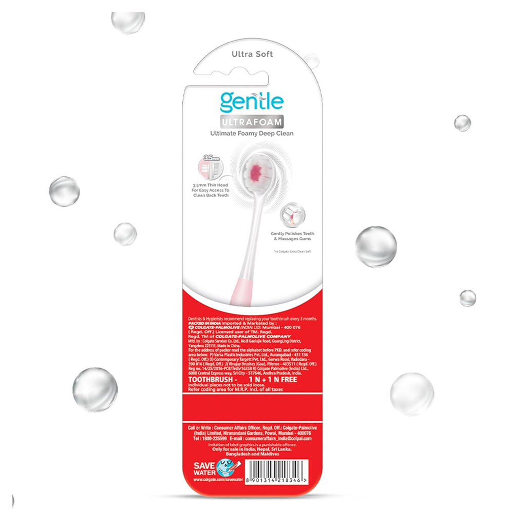 Colgate Gentle UltraFoam Ultra Soft Bristles Manual Toothbrush 2pcs