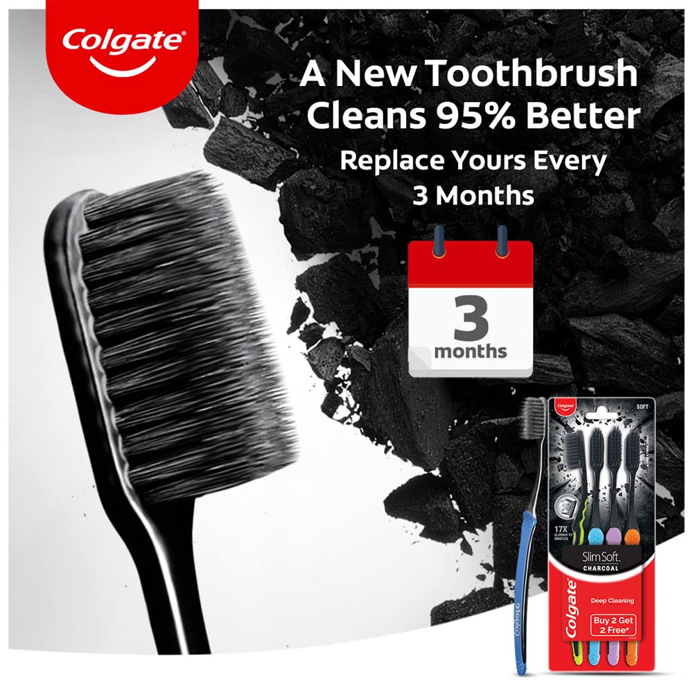 Colgate SlimSoft Charcoal Toothbrush Set of 4