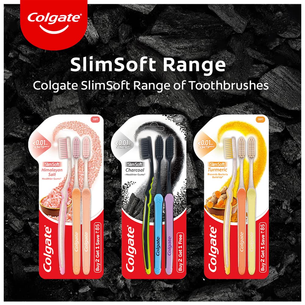 Colgate SlimSoft Charcoal Toothbrush Set of 4