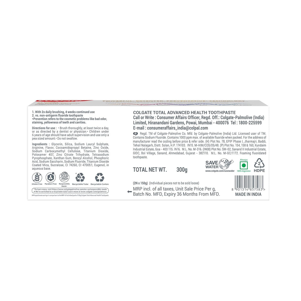 Colgate Total 300gm (2 x 150gm)
