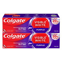 Colgate Visible White Purple Toothpaste for Teeth Whitening (200 + 40g) combo pack