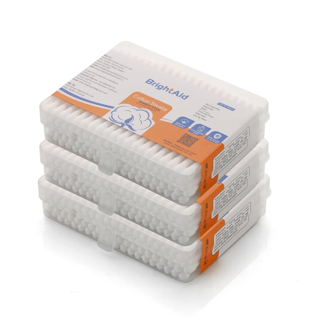 Cotton Buds, 600 Swabs, 300 Bamboo Wooden Sticks