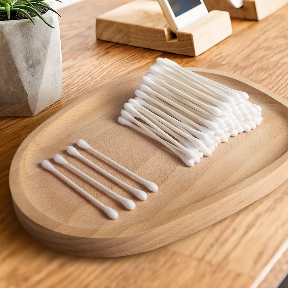 Cotton Buds, 600 Swabs, 300 Bamboo Wooden Sticks