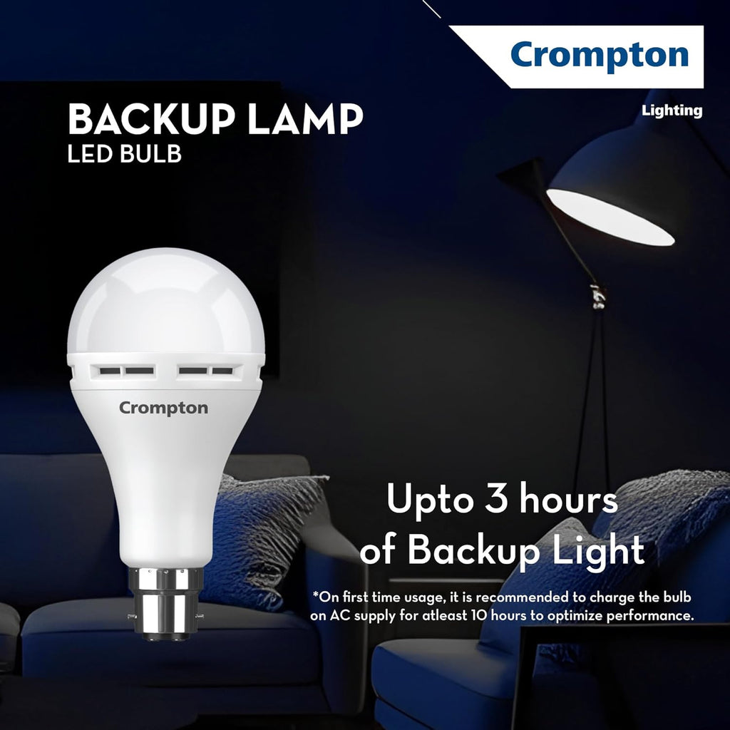 Crompton 20W Emergency LED Bulb B22 | 3-Step Dimming, Pack of 1