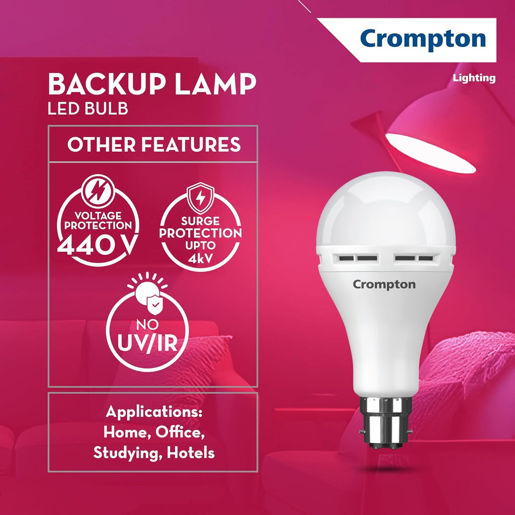 Crompton 25W Emergency LED Bulb B22 | 3-Step Dimming, Pack of 1