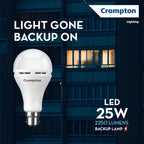Crompton 25W Emergency LED Bulb B22 | 3-Step Dimming, Pack of 1