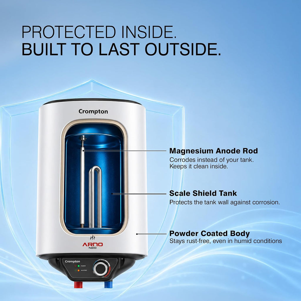 Crompton Arno Neo 10-L 5 Star Rated Storage Water Heater with Advanced 3 Level Safety National Energy Conservation Award Winner 2023