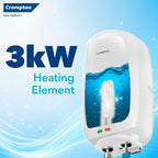 Crompton Arno Neo 3 Litre Instant Water Heater | 3 kW Heating Element | Food Grade SS Tank | 6 Bar Pressure Rated | Advanced 3-Level Safety | 5 Years Tank Warranty