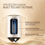 Crompton Arno Plus 10L 5‑Star Storage Water Heater | Anti‑Scale Technology for Hard Water up to 2000 ppm | 8 Bar High‑Rise Pressure | 5‑Level Safety | Free Installation & Pipes | 8 Year Tank warranty