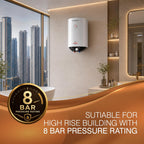 Crompton Arno Plus 15L 5‑Star Storage Water Heater | Anti‑Scale Technology for Hard Water up to 2000 ppm | 8 Bar High‑Rise Pressure | 5‑Level Safety | Free Installation & Pipes | 8 Year Tank warranty