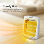 Crompton Comfy Plus 800 Watt Quartz Room Heater with 2 Heat Setting | Handle to carry | Neon Lamp indicator