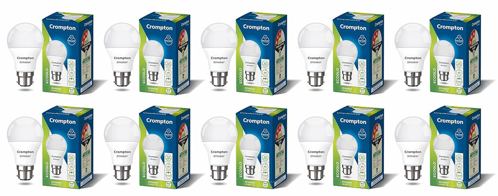Crompton Dyna Ray 9W LED Bulb B22 | 945 Lumens, Pack of 10