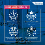Crompton Dyna Ray 9W Motion Sensor LED Bulb B22 | Auto On/Off