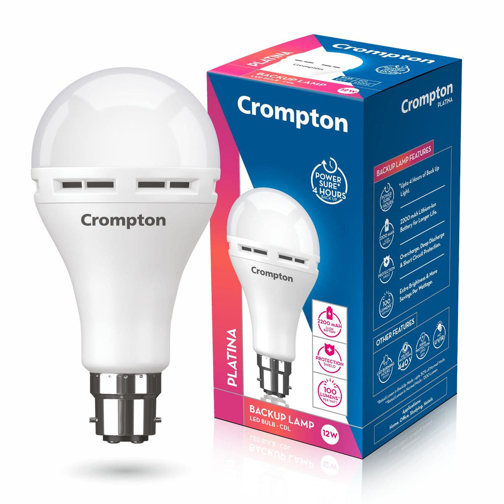 Crompton Emergency 12 W LED Bulb Base B22 Cool Day Light (Pack of 1)