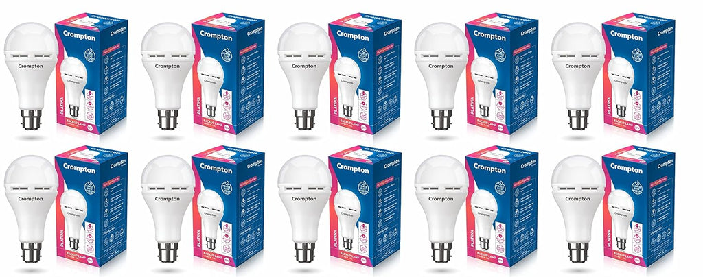 Crompton Emergency 12 W LED Bulb Base B22 Cool Day Light (Pack of 10)